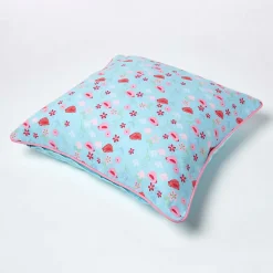 Housse de coussin en coton oiseaux et fleurs, 60 x 60 cm - HOMESCAPES