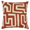 Housse de coussin en coton Manado imprimé géométrique terracotta et blanc l.45 x H.45cm GoodHome