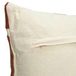 Housse de coussin en coton Manado imprimé géométrique terracotta et blanc l.45 x H.45cm GoodHome
