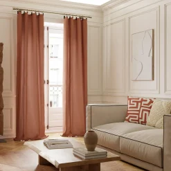 Housse de coussin en coton Manado imprimé géométrique terracotta et blanc l.45 x H.45cm GoodHome