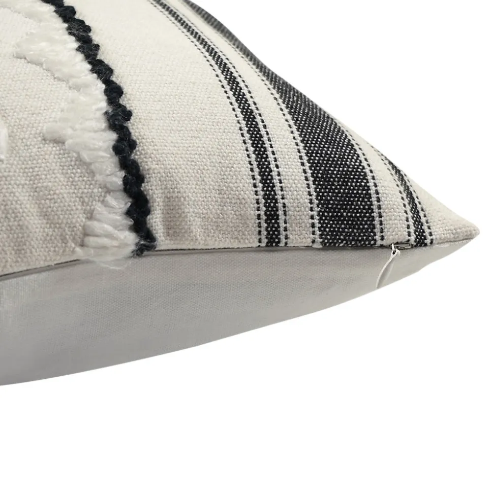 Housse de coussin en coton Sirsa imprimé bohème noir et blanc l.50 x H.30 GoodHome