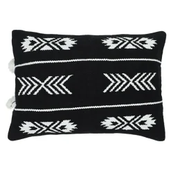 Housse de coussin en coton Rahat imprimé géométrique noir et blanc l.60 x H.40cm GoodHome