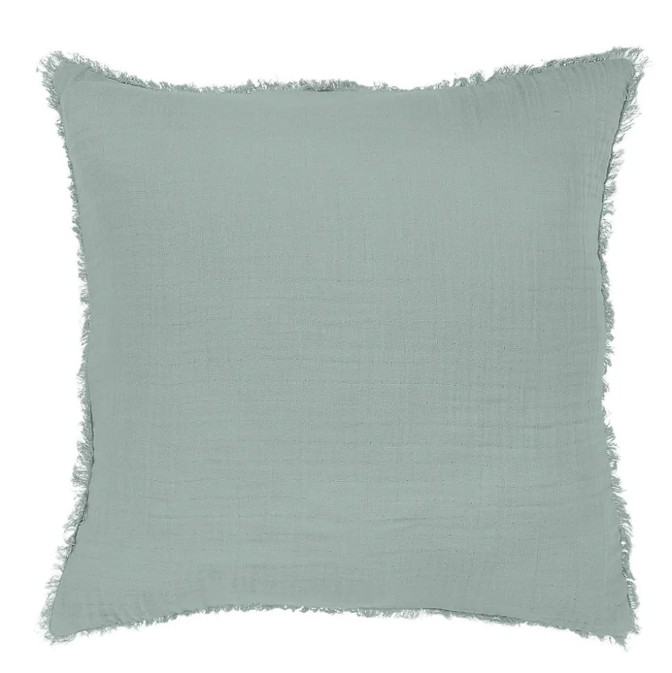Housse de coussin en coton Jalna bleu celadon L.45 x l.45cm GoodHome