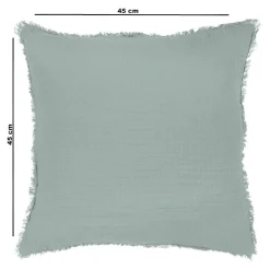 Housse de coussin en coton Jalna bleu celadon L.45 x l.45cm GoodHome