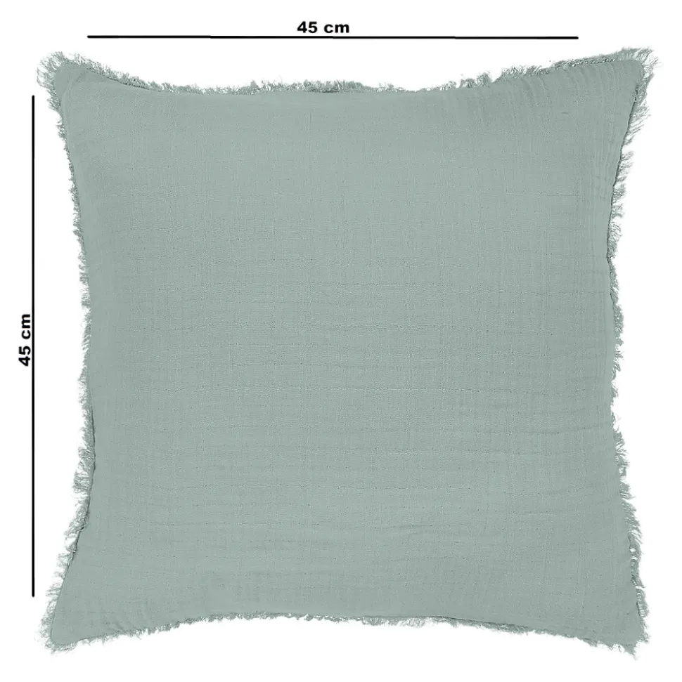 Housse de coussin en coton Jalna bleu celadon L.45 x l.45cm GoodHome