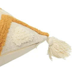 Housse de coussin en coton Sivas imprimé bohème camel et blanc cassé l.45 x H.45cm GoodHome