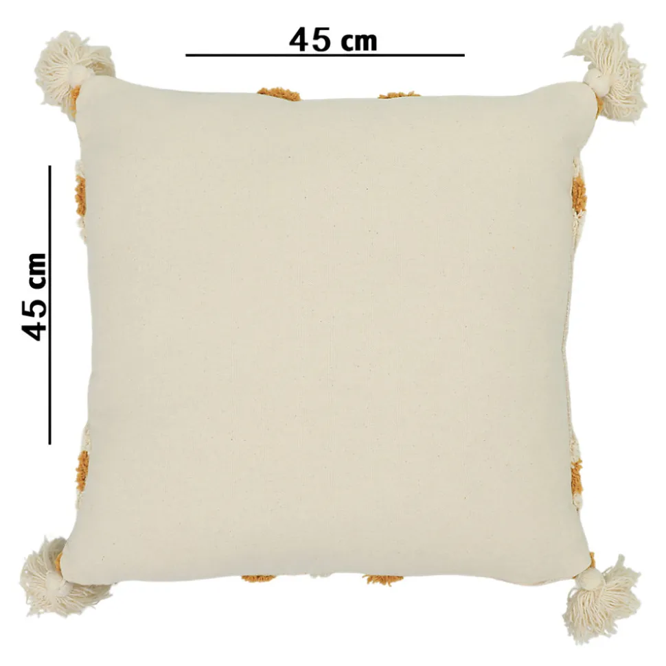 Housse de coussin en coton Sivas imprimé bohème camel et blanc cassé l.45 x H.45cm GoodHome