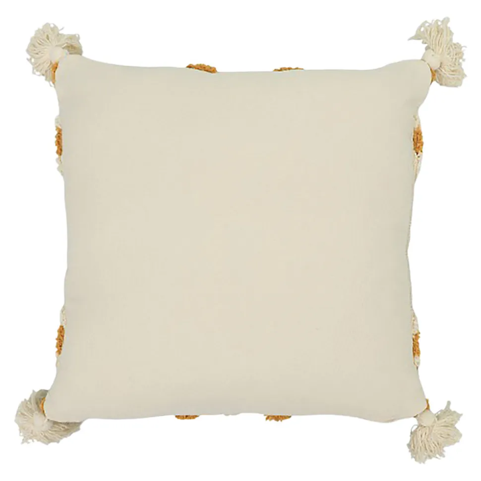 Housse de coussin en coton Sivas imprimé bohème camel et blanc cassé l.45 x H.45cm GoodHome