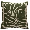 Housse de coussin en coton fleuri vert et blanc cassé 45 x 45cm Petunia, Deko & Co