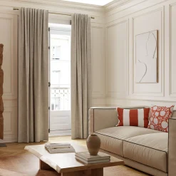 Housse de coussin en coton Kolar rayures terracotta et blanc l.50 x H.30cm GoodHome