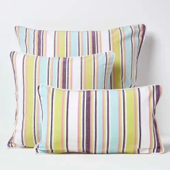 Housse de coussin en coton à rayures osaka, 45 x 45 cm - HOMESCAPES