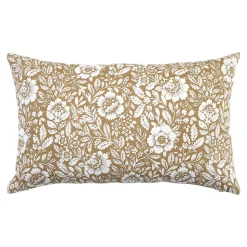 Housse de coussin en coton Alsina fleuri beige l.50 x H.30cm GoodHome