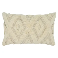 Housse de coussin en coton tufté Teply beige et doré l.50 x H.30cm GoodHome