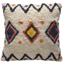 Housse de coussin en coton tufté imprimé berbère multicouleurs L.45 x l.45cm Deko & Co
