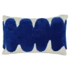 Housse de coussin en coton Albizia imprimé ondulé bleu et blanc l.50 x H.30cm GoodHome