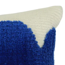Housse de coussin en coton Albizia imprimé ondulé bleu et blanc l.50 x H.30cm GoodHome