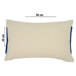 Housse de coussin en coton Albizia imprimé ondulé bleu et blanc l.50 x H.30cm GoodHome