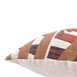 Housse de coussin en coton imprimé sauvage blanc, ocre, vert L.50 x l.30cm Deko & Co