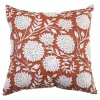 Housse de coussin en coton Melaka fleuri terracotta l.45 x H.45cm GoodHome