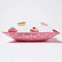 Housse de coussin en coton cupcakes, 30 x 30 cm - HOMESCAPES