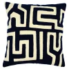 Housse de coussin en coton Manado imprimé géométrique bleu et blanc l.45 x H.45cm GoodHome