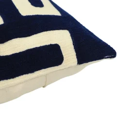 Housse de coussin en coton Manado imprimé géométrique bleu et blanc l.45 x H.45cm GoodHome