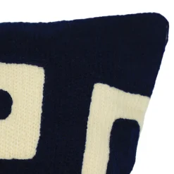 Housse de coussin en coton Manado imprimé géométrique bleu et blanc l.45 x H.45cm GoodHome