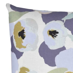 Housse de coussin en coton fleuri violet et blanc 45 x 45cm Billie, Deko & Co