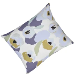 Housse de coussin en coton fleuri violet et blanc 45 x 45cm Billie, Deko & Co