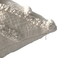Housse de coussin en coton tufté Saline blanc cassé l.45 x H.45cm GoodHome
