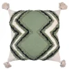 Housse de coussin en coton tufté imprimé berbère vert, beige, noir L.45 x l.45cm Deko & Co