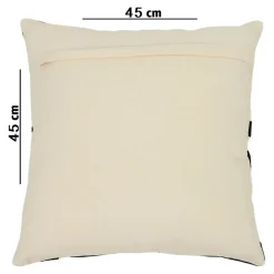 Housse de coussin en coton Manado imprimé géométrique noir et blanc l.45 x H.45cm GoodHome