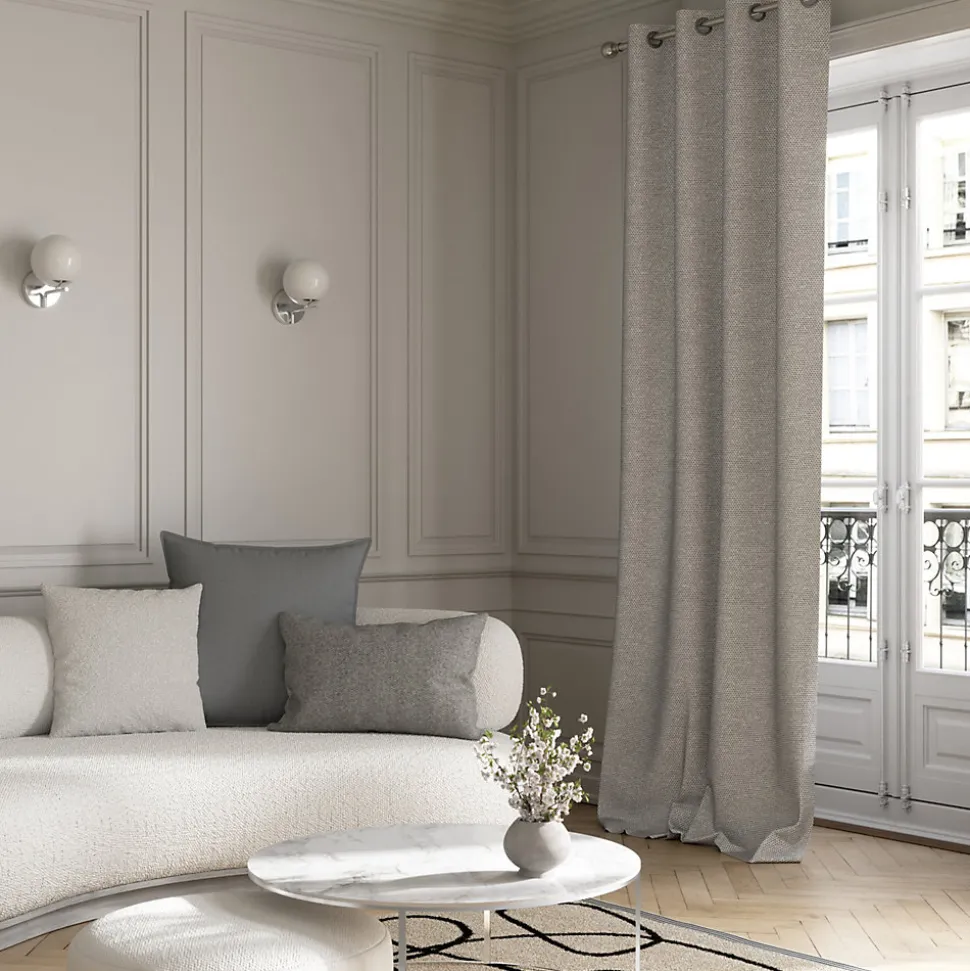 Housse de coussin en coton Suau gris chiné l.60 x H.40cm GoodHome