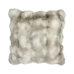Housse de coussin en fausse fourrure beige 45 x 45cm