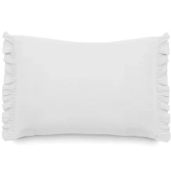 Housse de coussin en mousseline de coton 40x60 cm cm + 5 cm ELZA blanc neige
