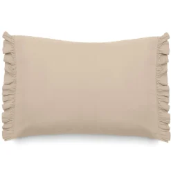 Housse de coussin en mousseline de coton 40x60 cm cm + 5 cm ELZA beige ficelle