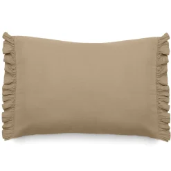 Housse de coussin en mousseline de coton 55x80 cm cm + 5 cm ELZA marron camel