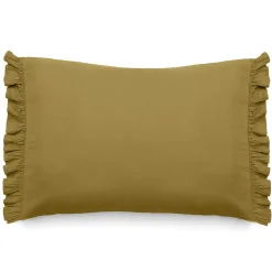 Housse de coussin en mousseline de coton 55x80 cm cm + 5 cm ELZA jaune jasmin