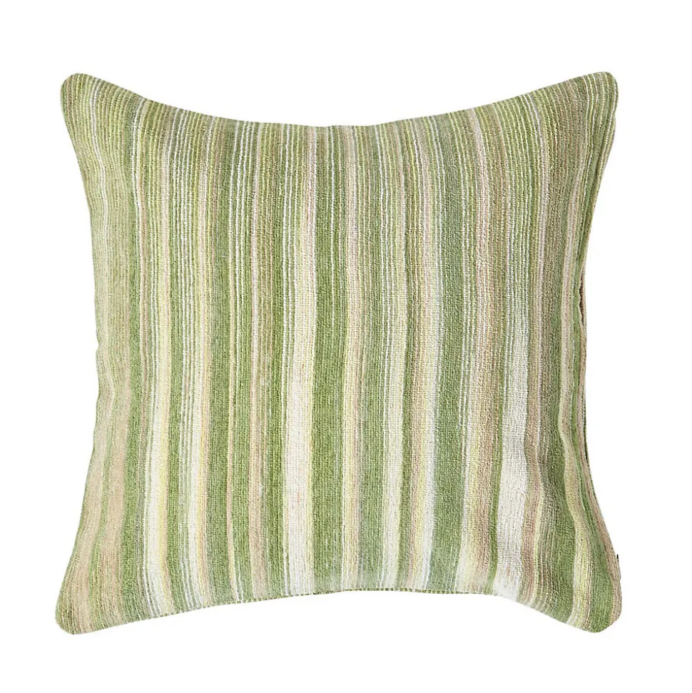 Housse de coussin en tissu chenille vert, 60 x 60 cm - HOMESCAPES