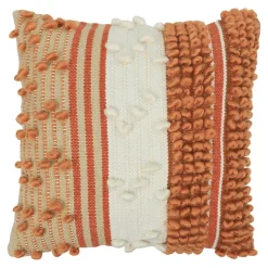 Housse de coussin en tufté Tapao blanc crème et terracotta GoodHome