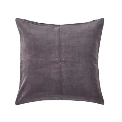 Housse de coussin en velours gris foncé, 60 x 60 cm - HOMESCAPES