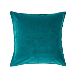 Housse de coussin en velours vert émeraude, 40 x 40 cm - HOMESCAPES
