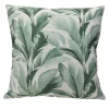 Housse de coussin feuillage vert et blanc L.45 x l.45cm Deko & Co