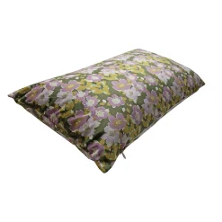 Housse de coussin fleuri liberty vert et violet 30 x 50cm Flora, Deko & Co