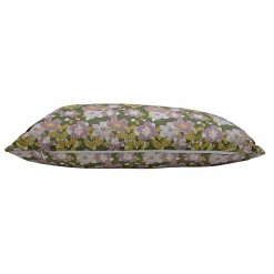 Housse de coussin fleuri liberty vert et violet 30 x 50cm Flora, Deko & Co