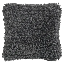Housse de coussin flufly Bogor gris foncé l.45 x H.45cm GoodHome