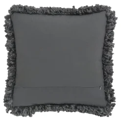 Housse de coussin flufly Bogor gris foncé l.45 x H.45cm GoodHome