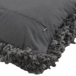 Housse de coussin flufly Bogor gris foncé l.45 x H.45cm GoodHome
