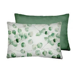 Housse de coussin Fosca feuille d'eucalyptus vert L.50 x l.30cm Ornami