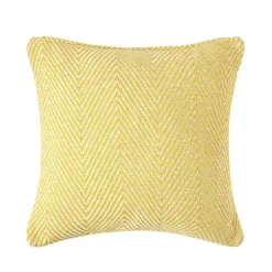 Housse de coussin halden jaune à motif chevrons en coton, 60 x 60 cm - HOMESCAPES